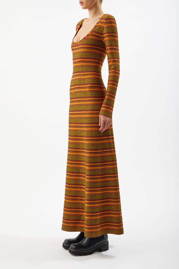 Hank Knit Dress in Fire Multi Merino Wool