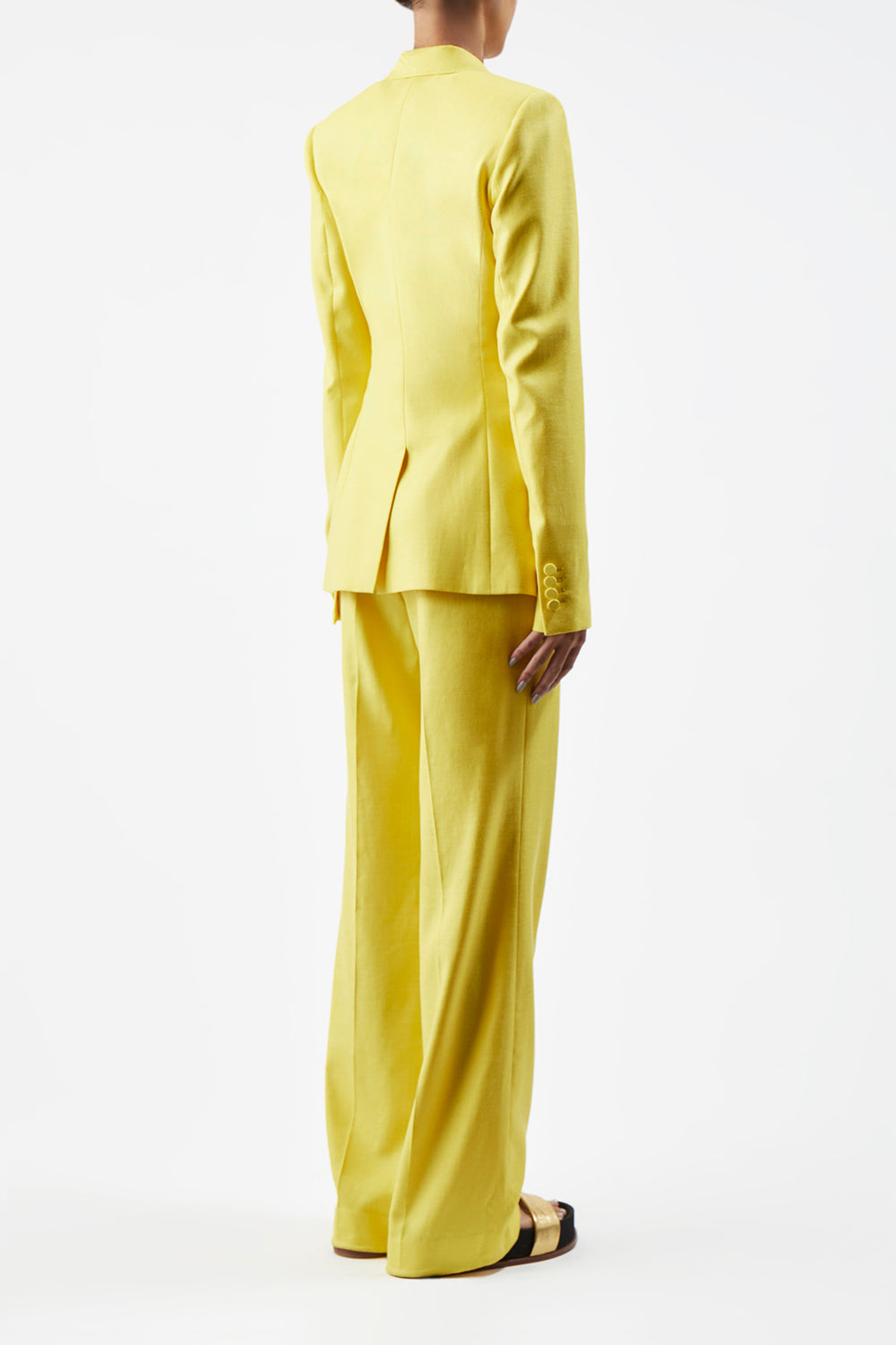 Yellow hot sale silk blazer