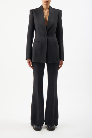 Addin Blazer in Black Cashmere Virgin Wool