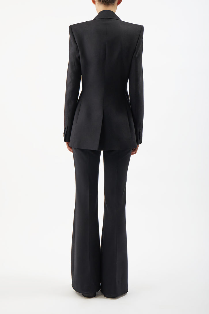 Addin Blazer in Black Cashmere Virgin Wool