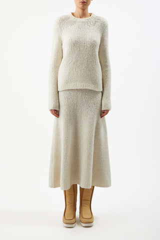 Pablo Skirt in Ivory Cashmere Boucle