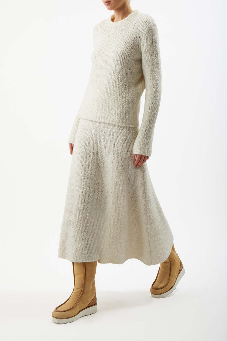 Pablo Skirt in Ivory Cashmere Boucle