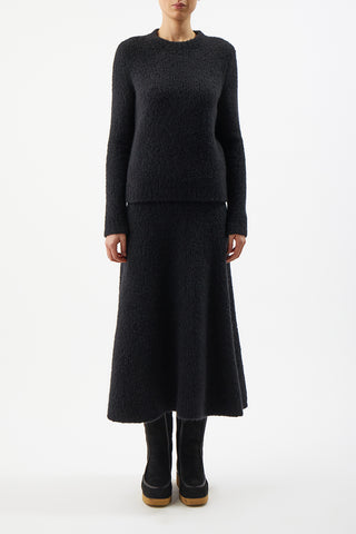 Pablo Skirt in Black Cashmere Boucle