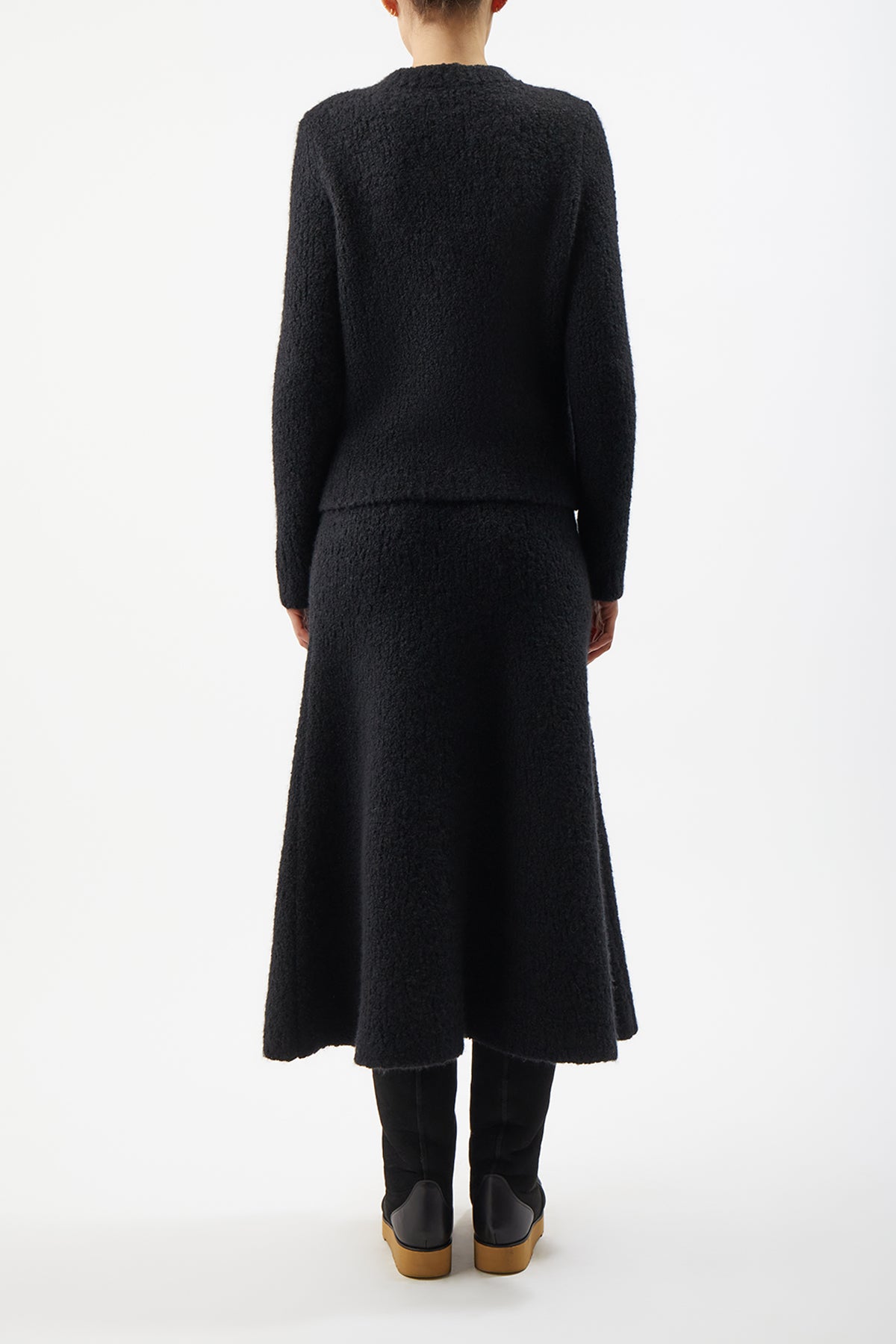 Pablo Skirt in Black Cashmere Boucle