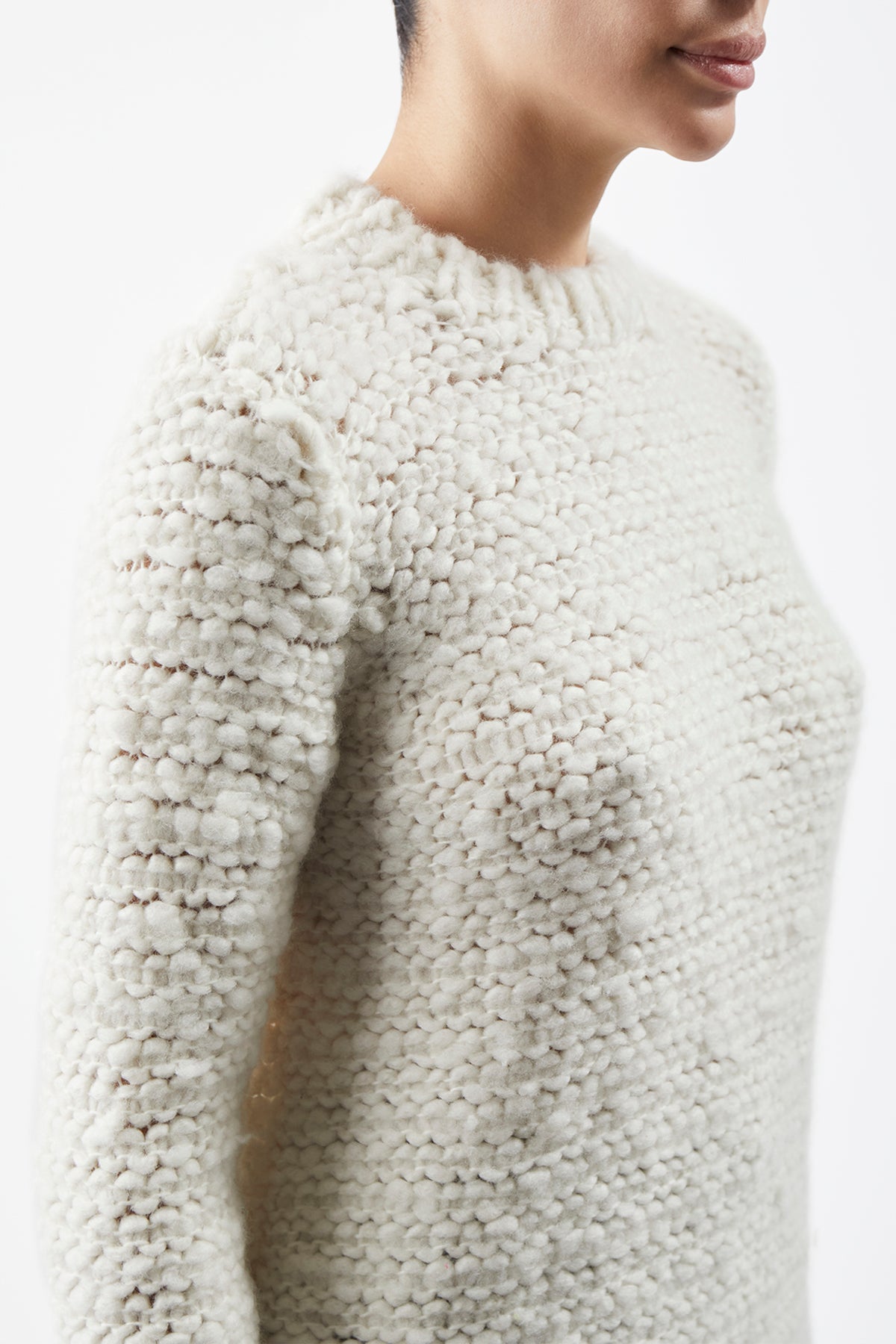 Larenzo Knit Sweater in Ivory Welfat Cashmere