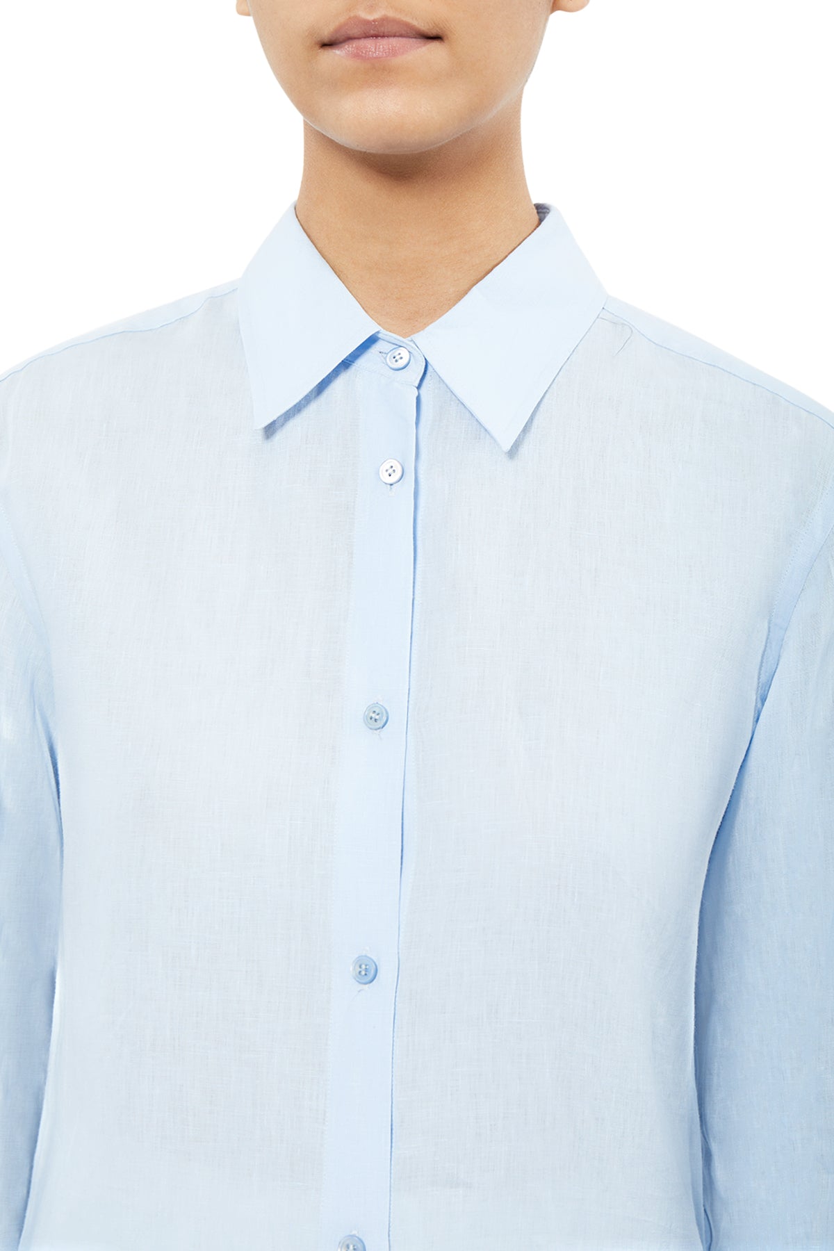 Ferrara Shirt in Light Blue Cashmere Gauze