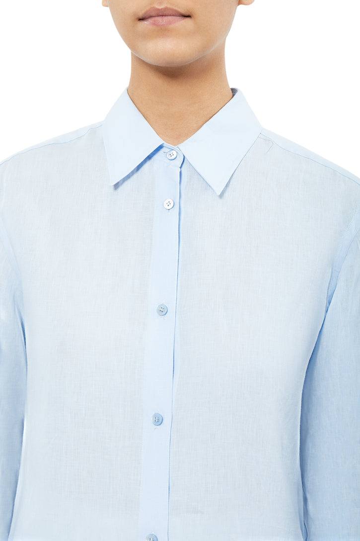 Ferrara Shirt in Light Blue Cashmere Gauze