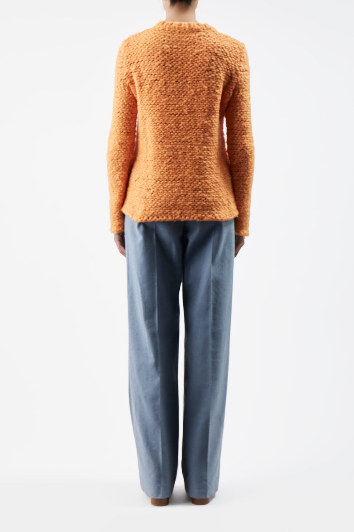 Larenzo Knit Sweater in Fluorescent Orange Welfat Cashmere