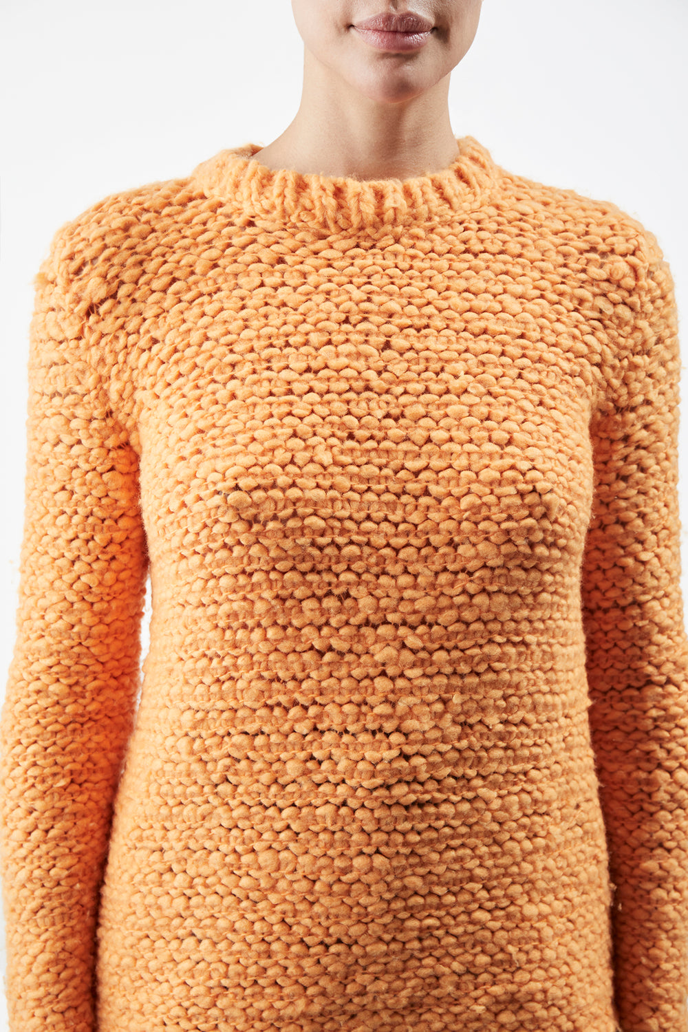 Larenzo Knit Sweater in Fluorescent Orange Welfat Cashmere
