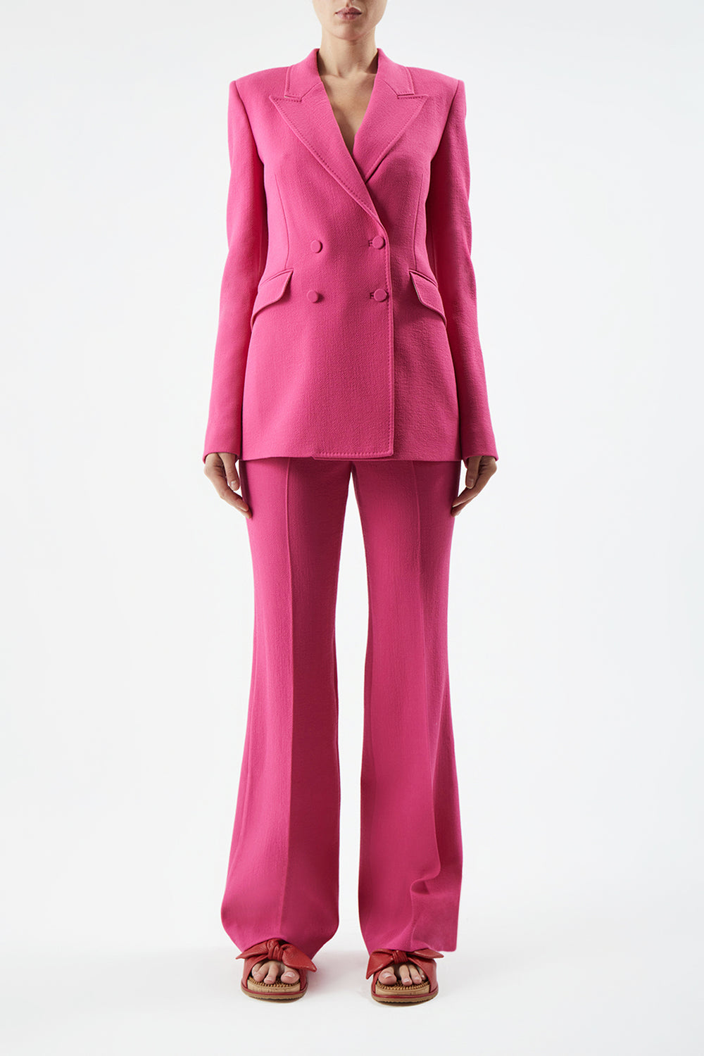 Stephanie Blazer in Fuchsia Virgin Wool Crepe