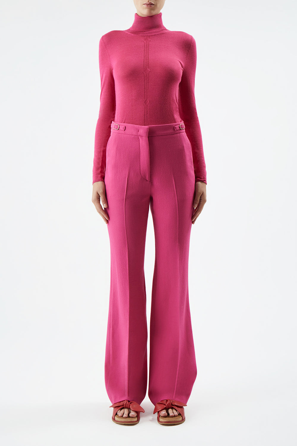 Steinem Knit Turtleneck in Fuchsia Cashmere Silk