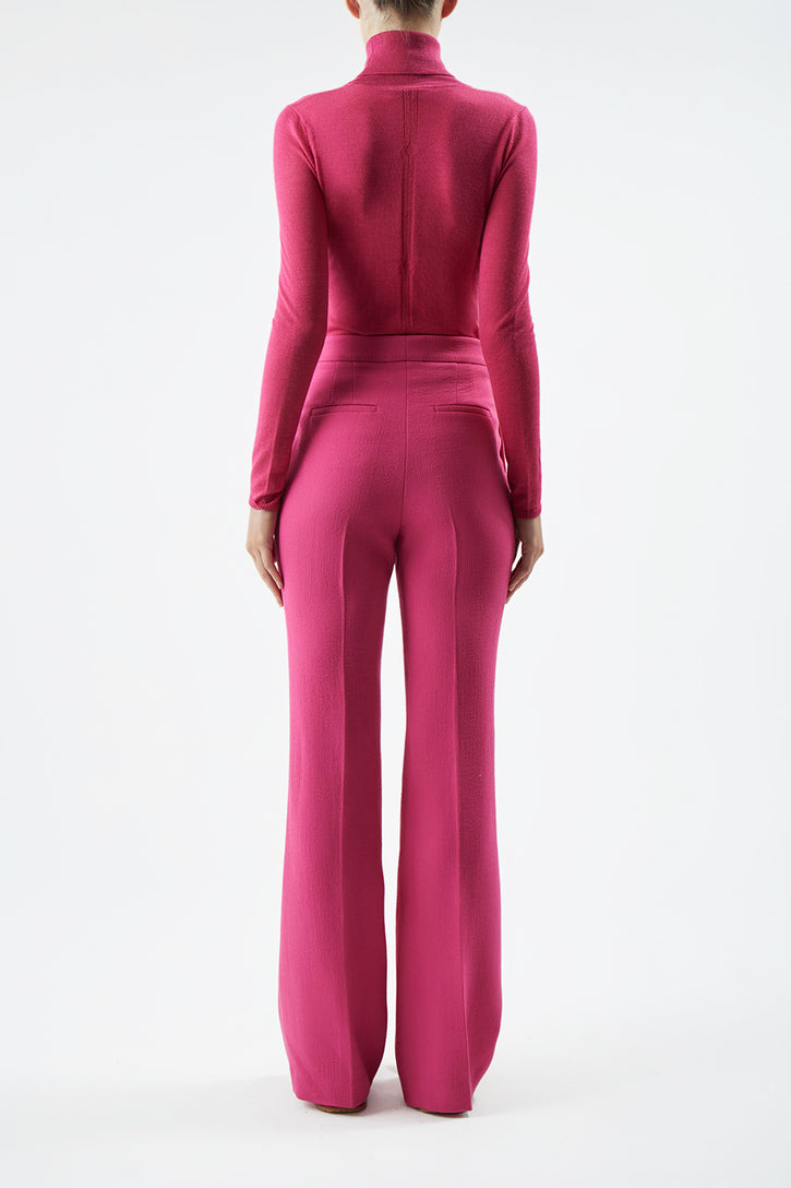 Steinem Knit Turtleneck in Fuchsia Cashmere Silk