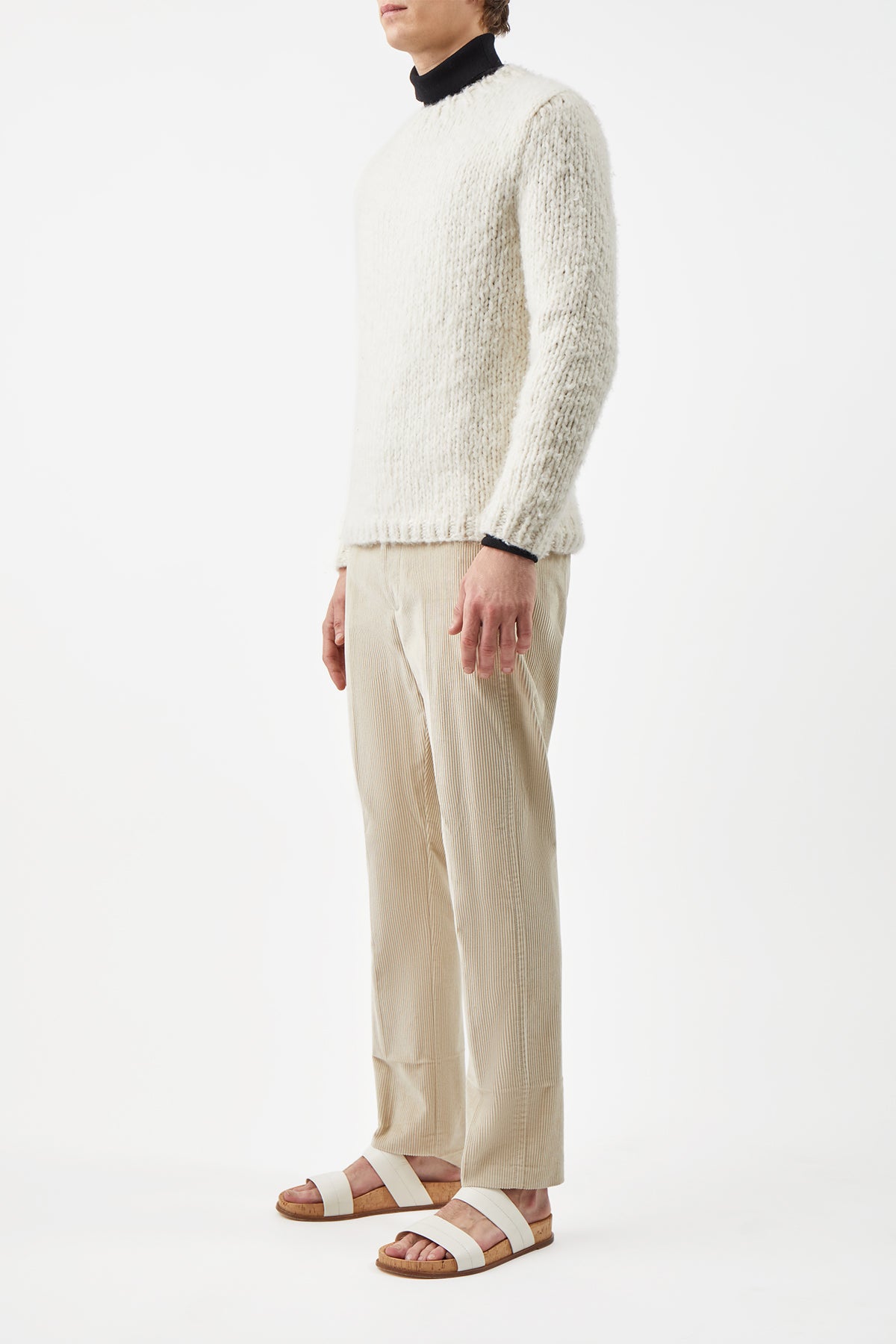 Lawrence Knit Sweater in Ivory Welfat Cashmere