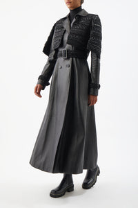 Sola Coat in Black Nappa Leather