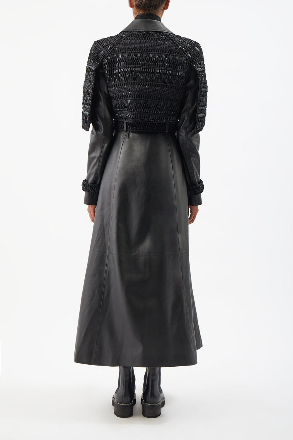 Sola Coat in Black Nappa Leather