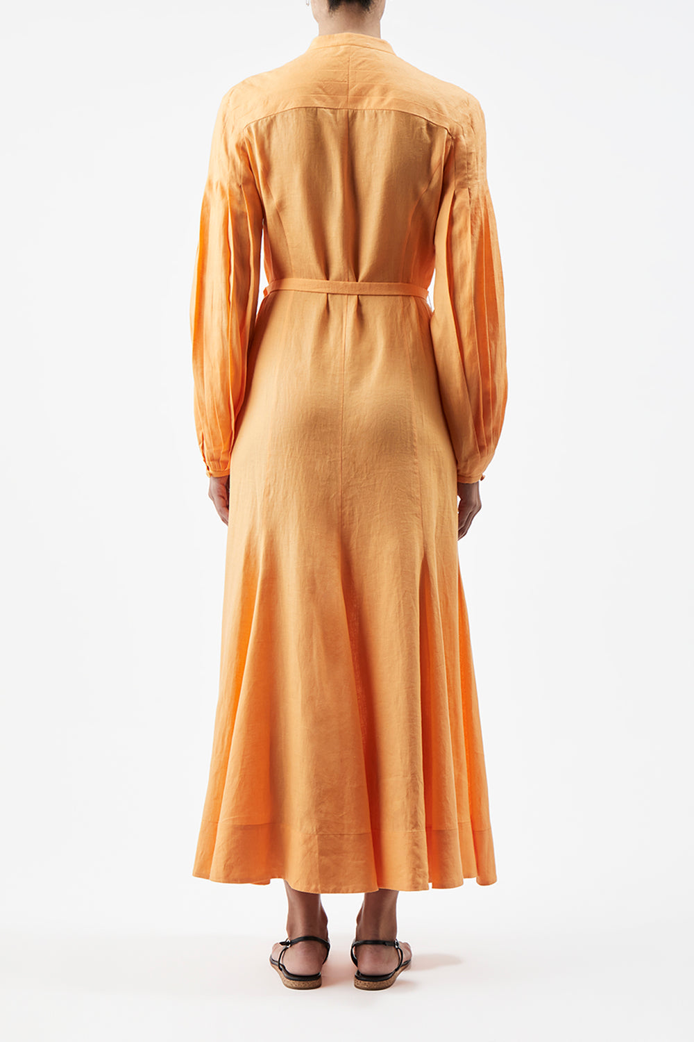 【Papier】Linnen gown/orange Raie cutout linen midi dress in orange - Zimmermann | Mytheresa