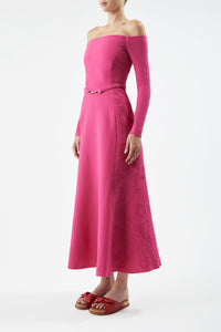 Embroidered Carole Dress in Virgin Wool