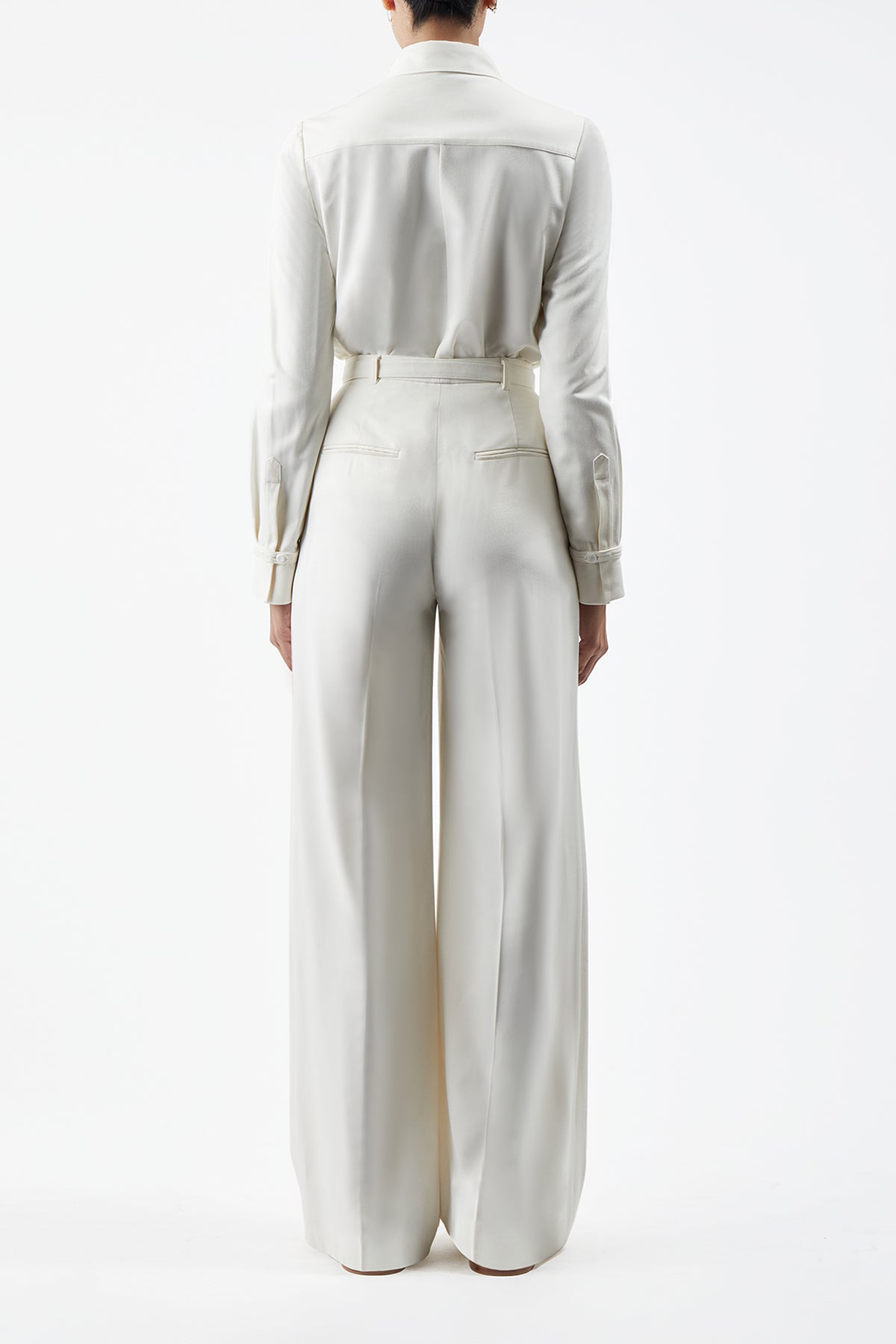 Vargas Pant in Ivory Washed Silk