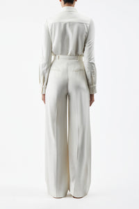 Vargas Pant in Ivory Washed Silk