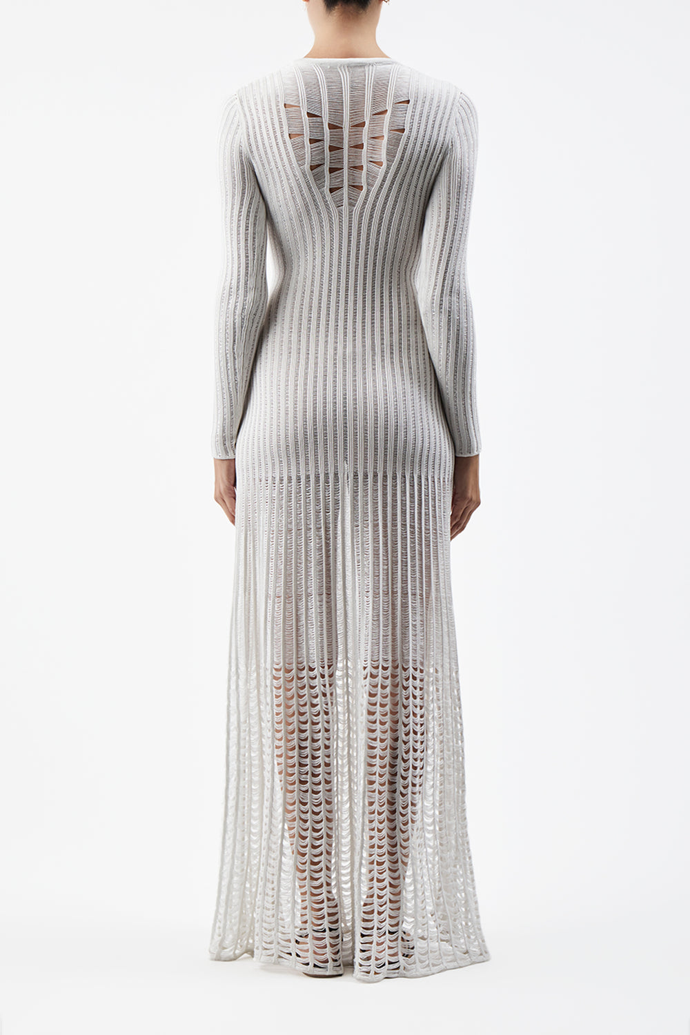 Maia Knit Dress in Ivory Shappe Silk