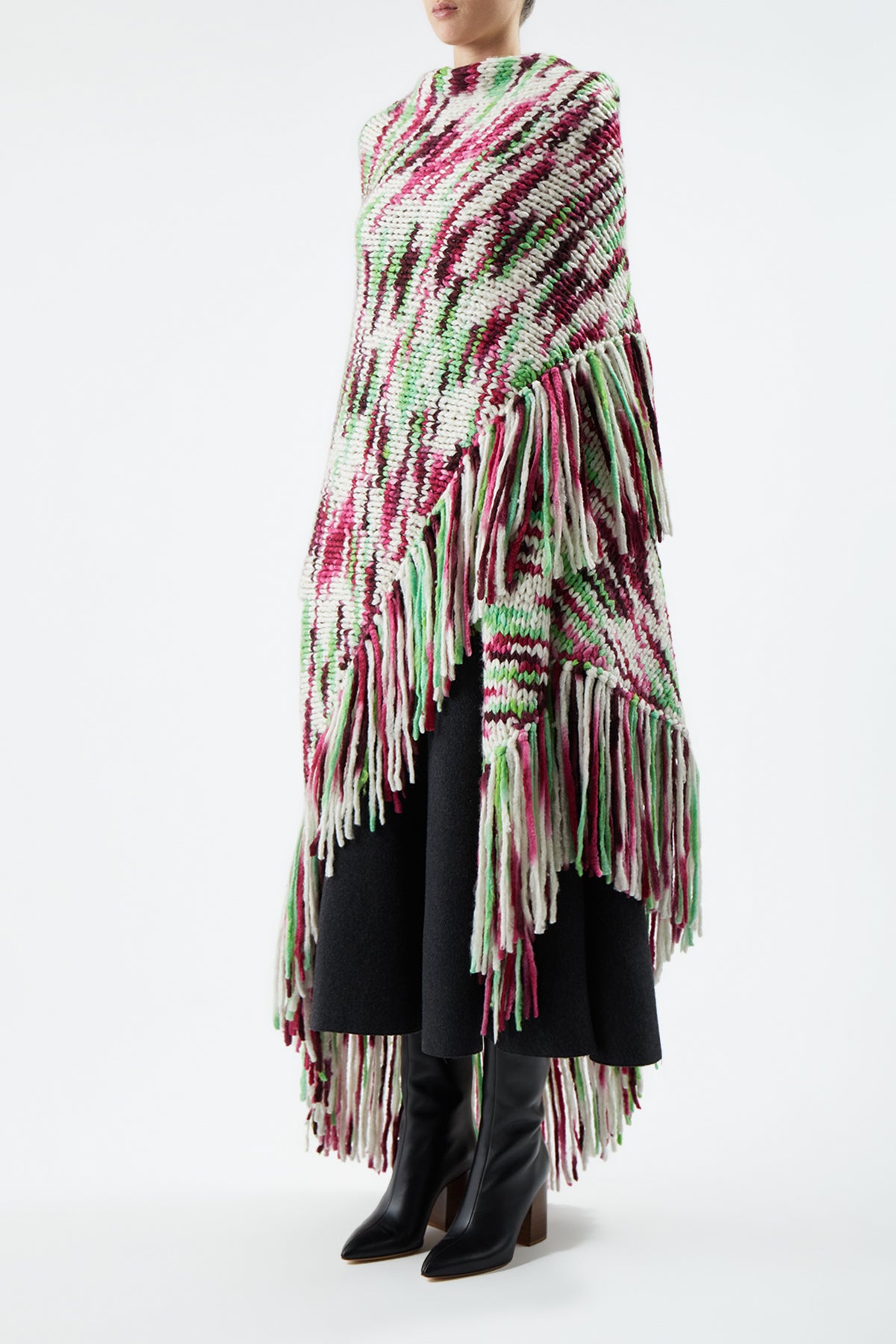 Lauren Space Dye Knit Wrap in Jewel Multi Welfat Cashmere