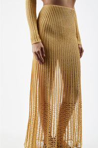 Althea Skirt in Gold Shappe Silk
