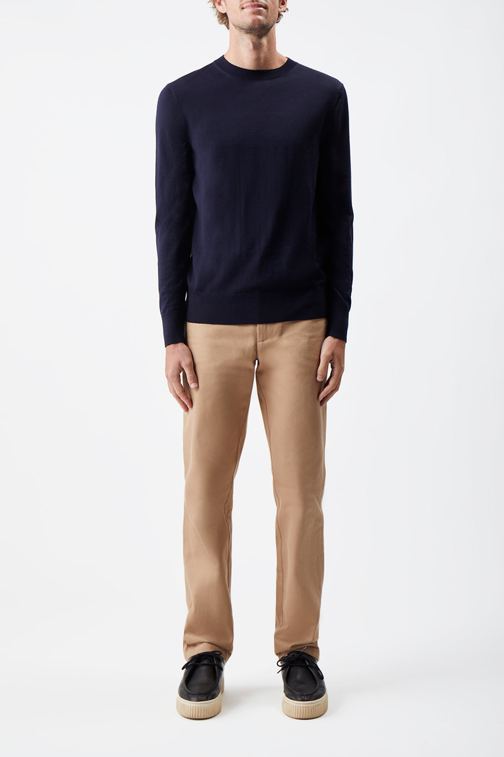 Palco Knit Crewneck in Navy Merino Wool