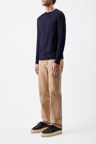 Palco Knit Sweater in Navy Merino Wool