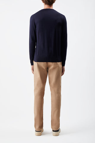 Palco Knit Sweater in Navy Merino Wool