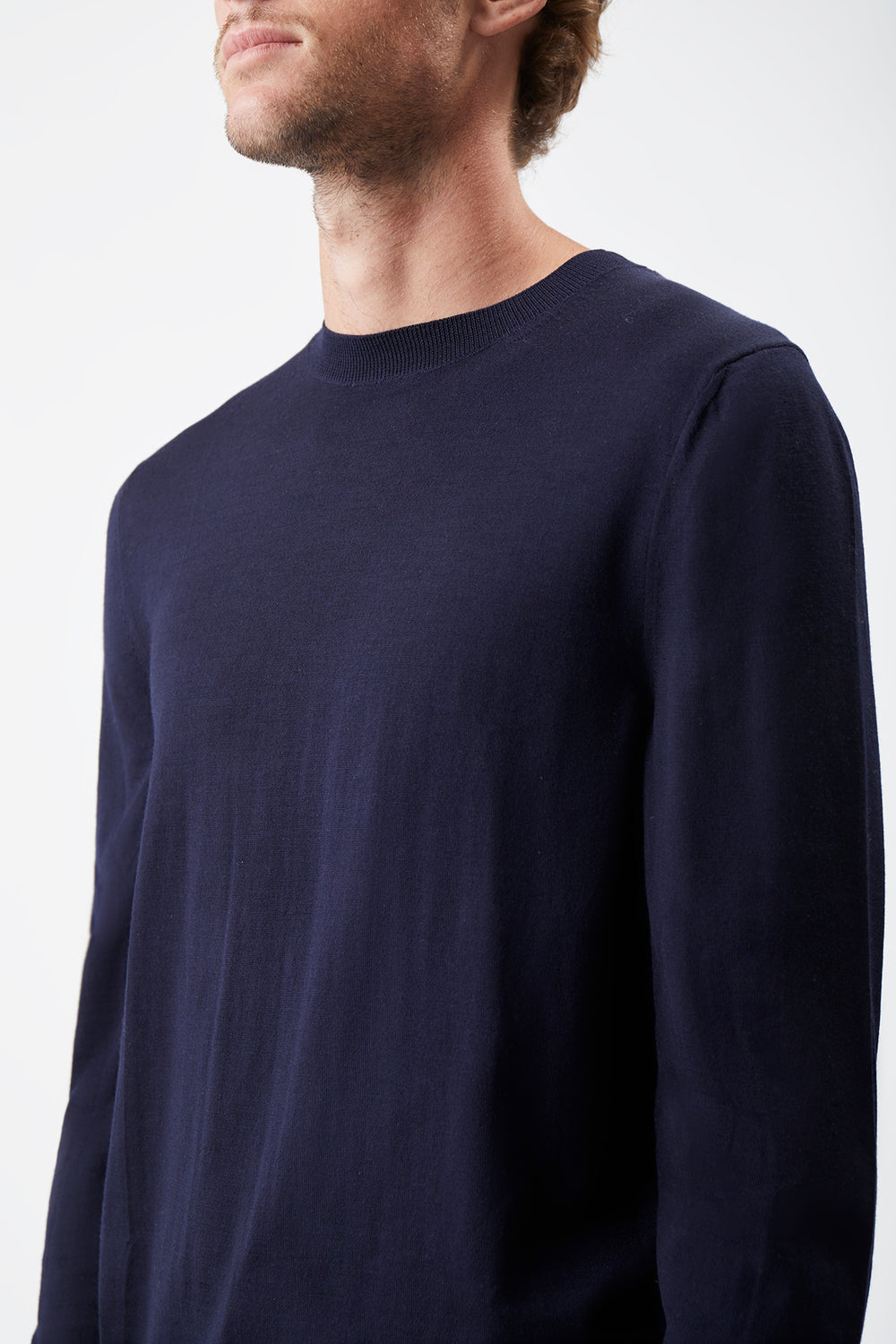 Palco Knit Crewneck in Navy Merino Wool