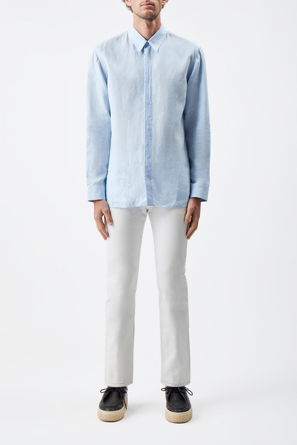 Quevedo Shirt in Light Blue Linen