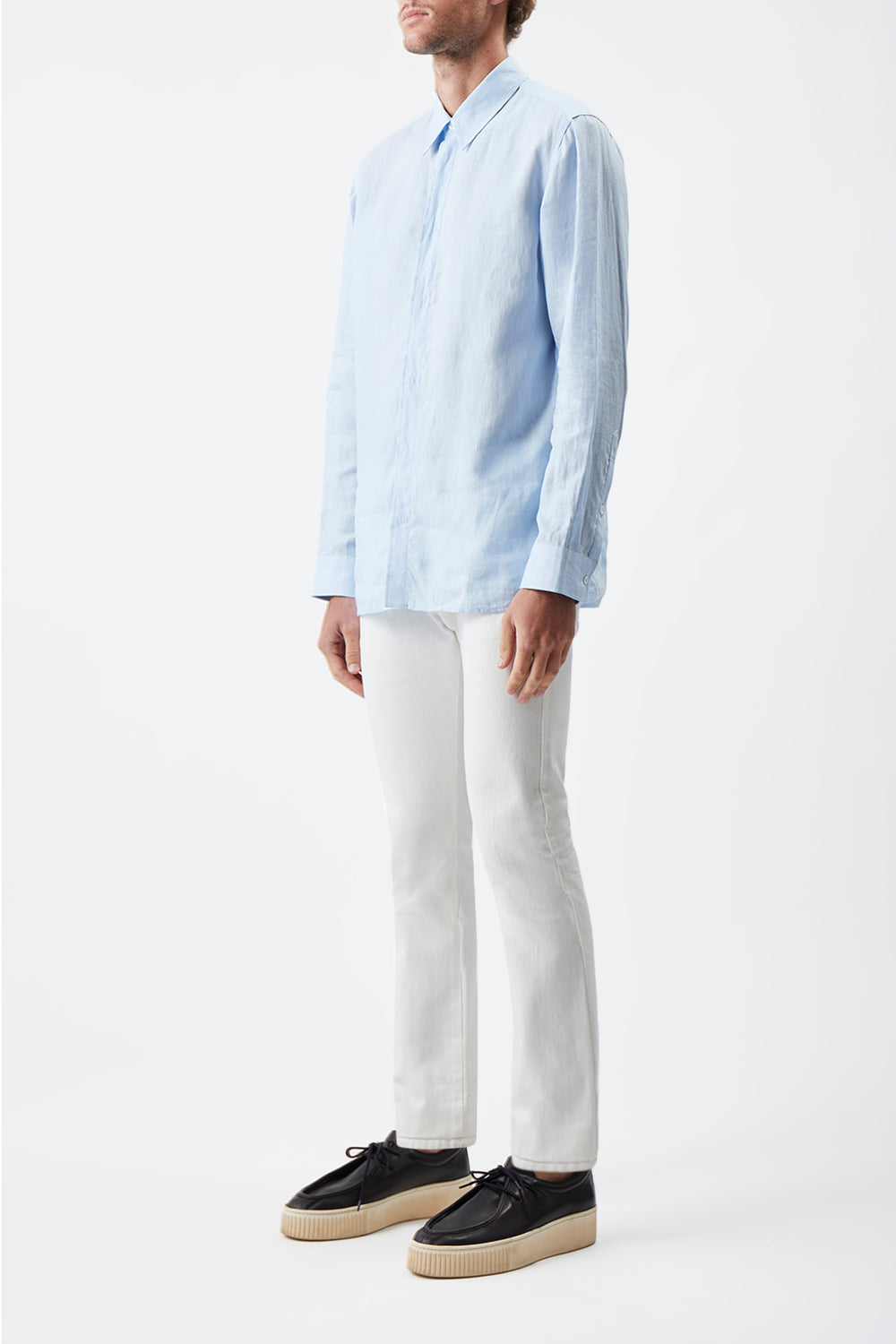 Quevedo Shirt in Light Blue Linen