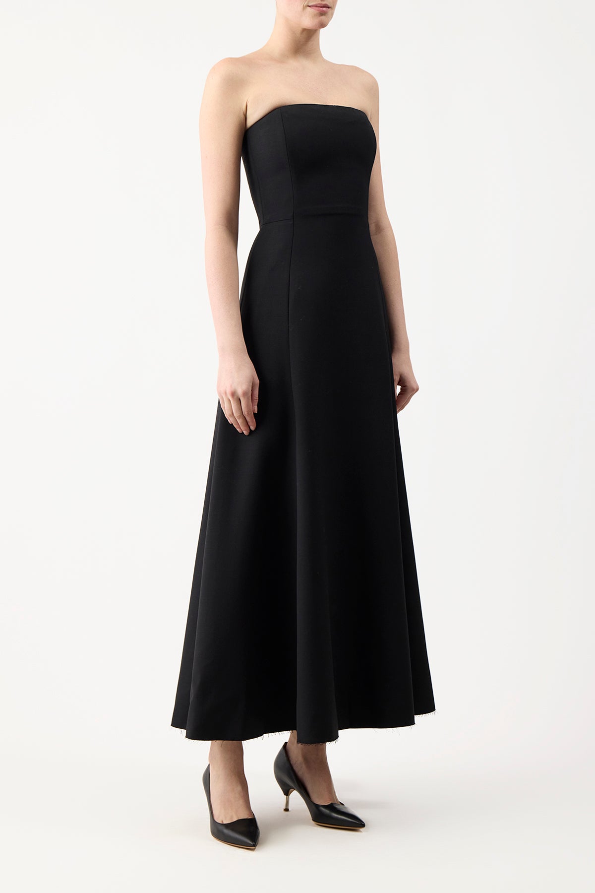 Arion Dress in Black Sportswear Wool