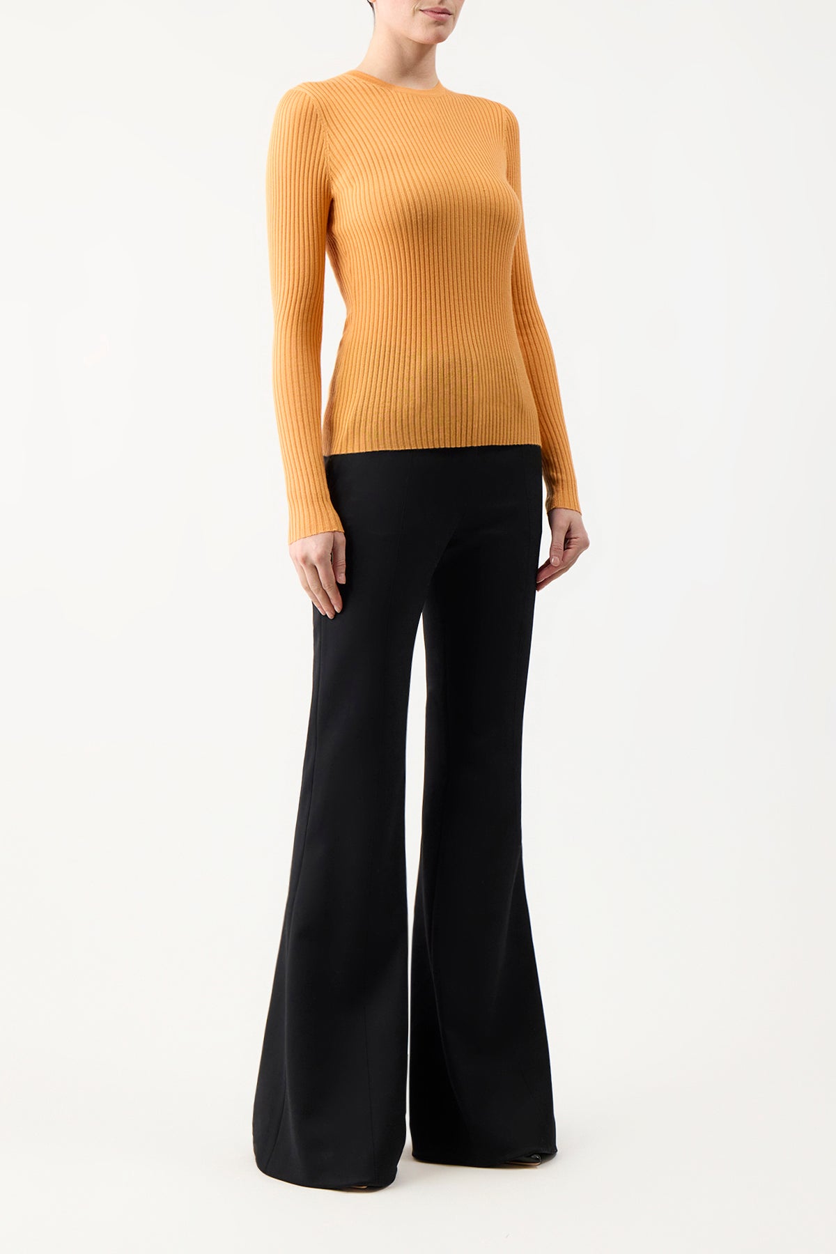 Browning Knit Sweater in Fluorescent Orange Cashmere Silk