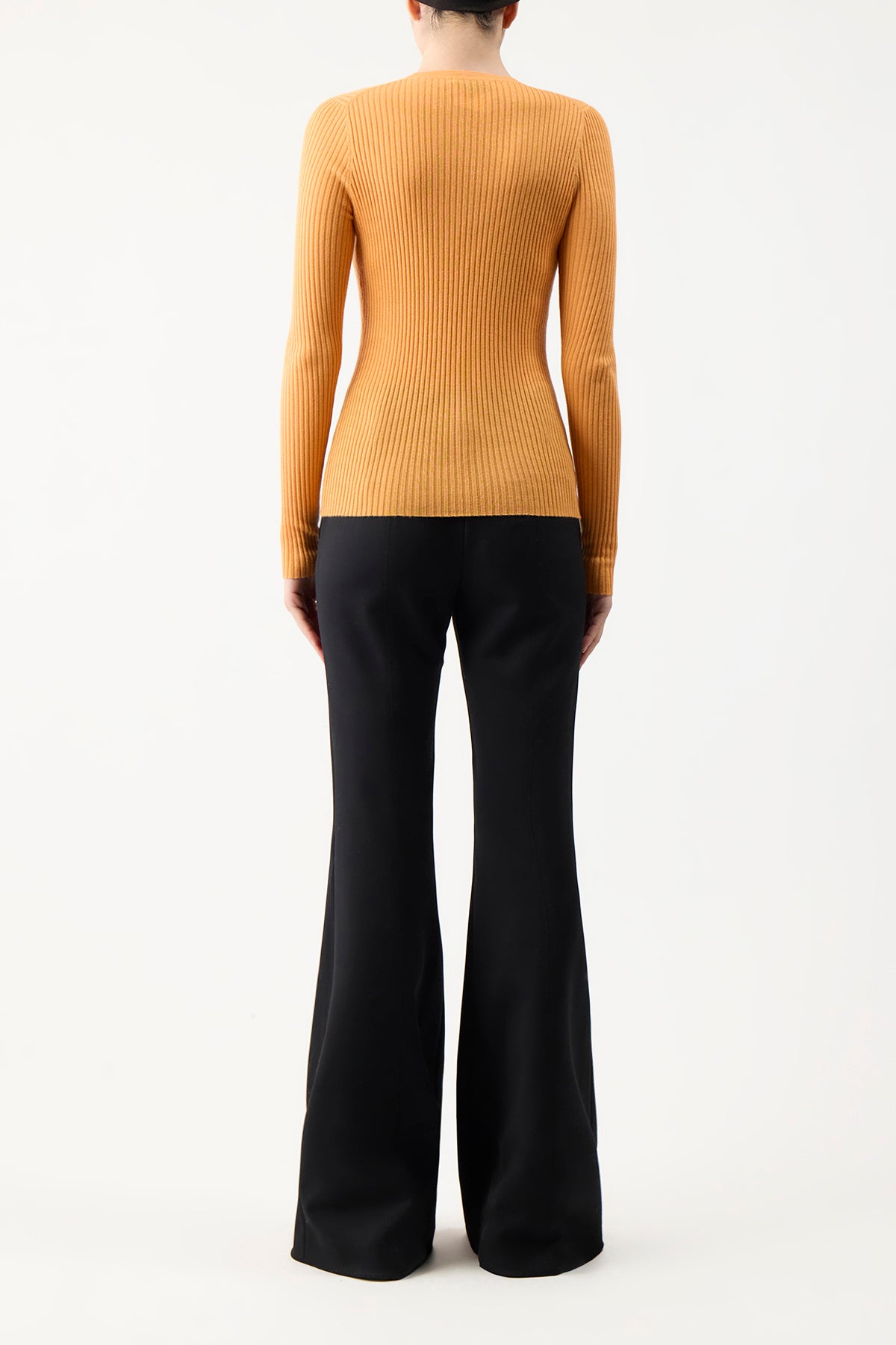 Browning Knit Sweater in Fluorescent Orange Cashmere Silk