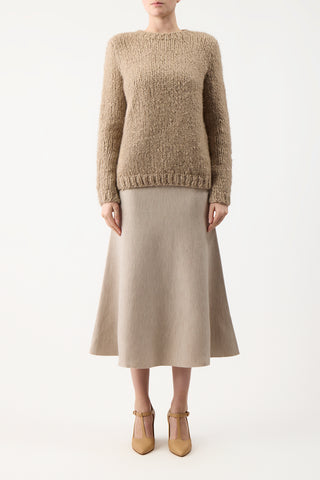 Freddie Skirt in Oatmeal Cashmere Wool
