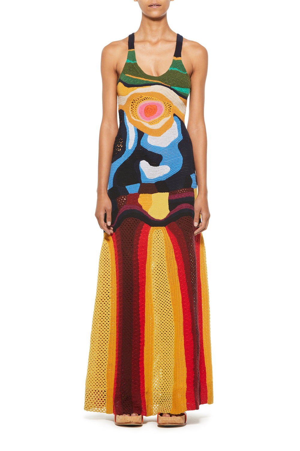 Tamra Crochet Dress in Mineral Multi Cashmere