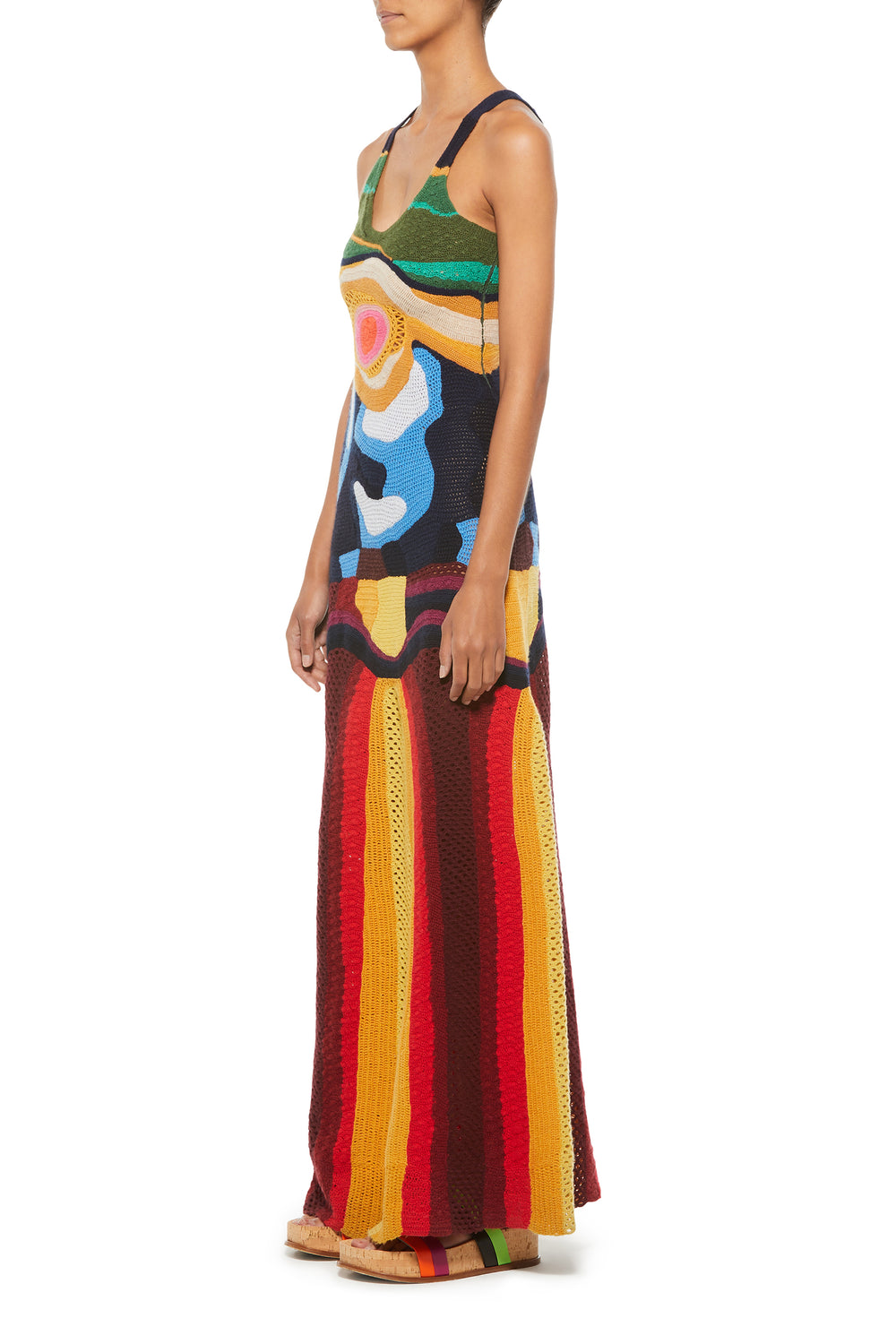 Tamra Crochet Dress in Mineral Multi Cashmere