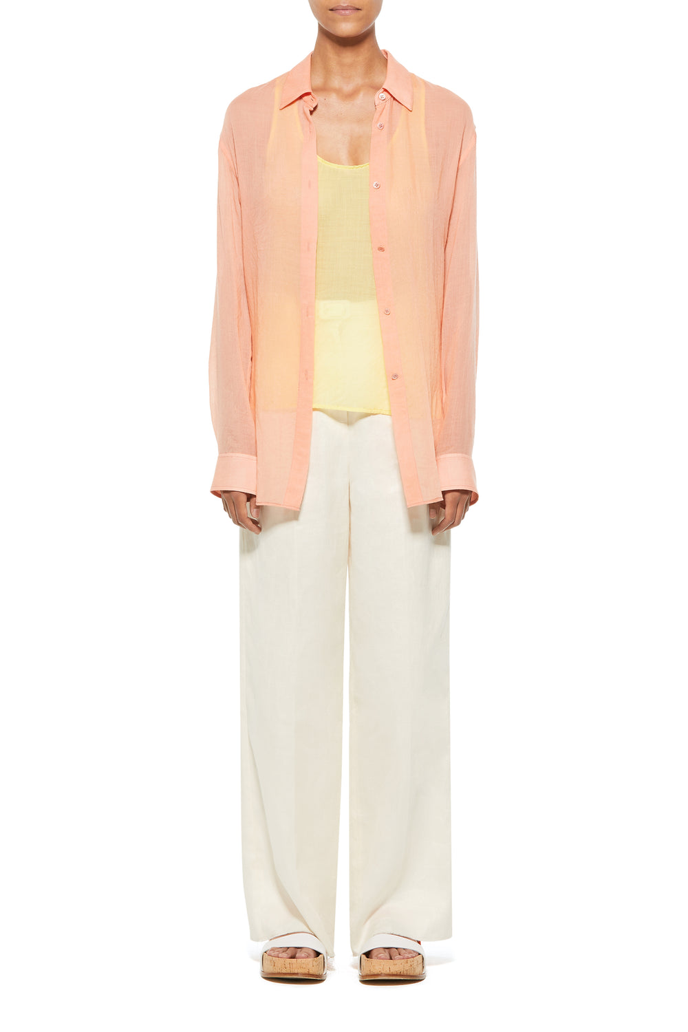 Ferrara Shirt in Watermelon Tourmaline Cashmere Gauze