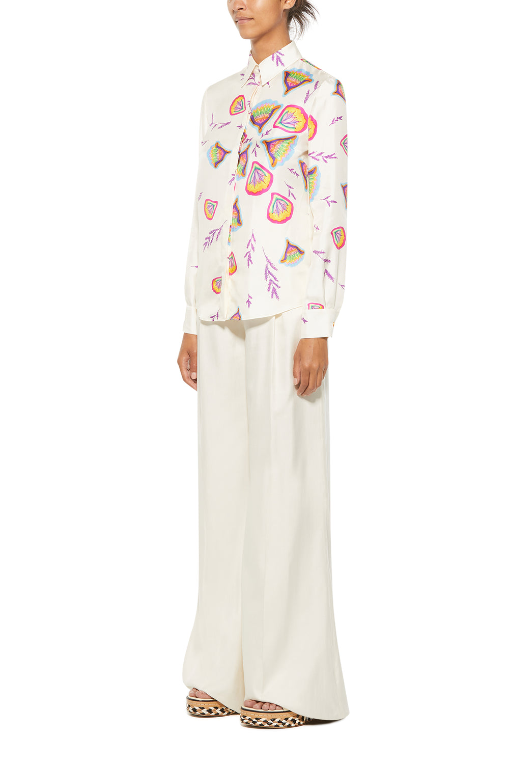 Henri Blouse in Multi Printed Silk Twill