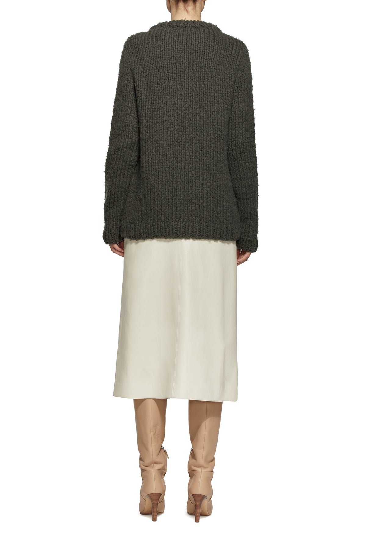 Lawrence Knit Sweater in Olive Welfat Cashmere