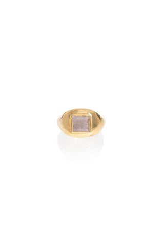 Medium Ring in 18k Gold & Rose Quartz Stone