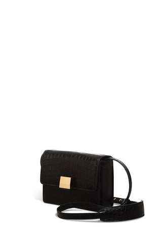 Mercedes Bag in Black Crocodile Leather