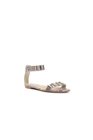 Lana Hardware Flat Sandal in Python Snakeskin