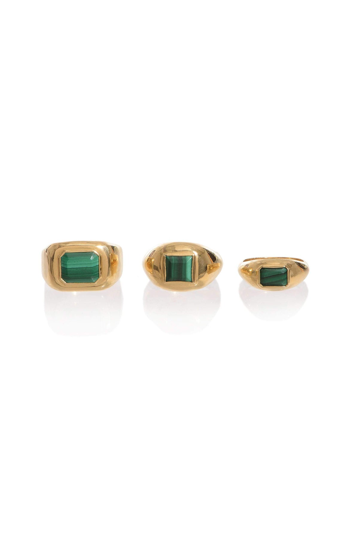 Small Ring 18K Gold & Malachite Stone