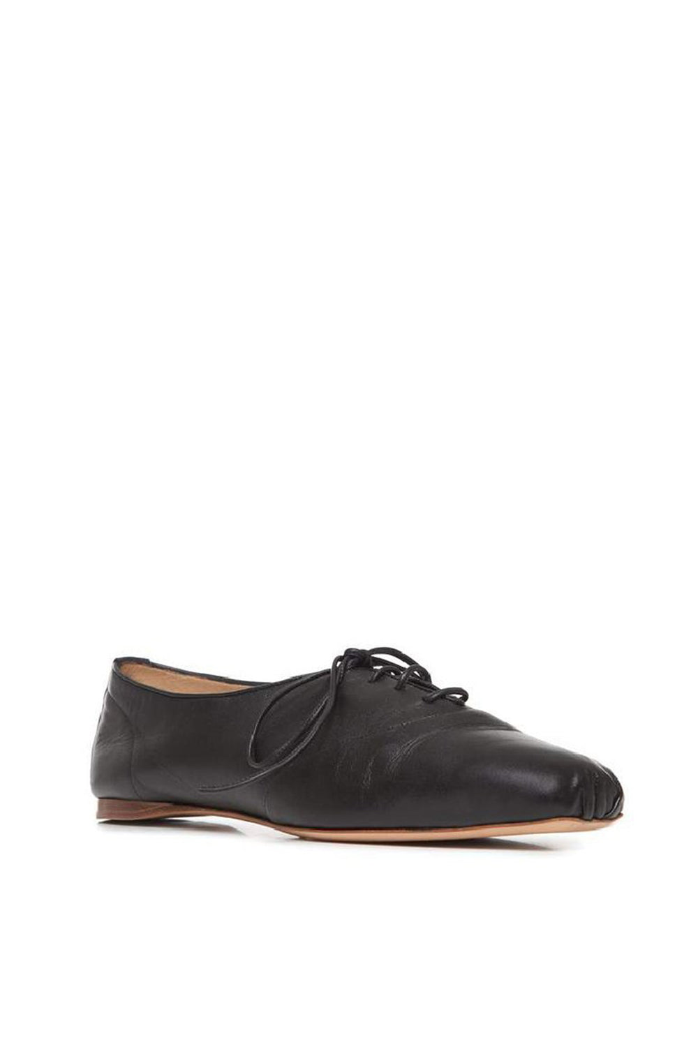 Maya Flat Shoe in Black Nappa Leather