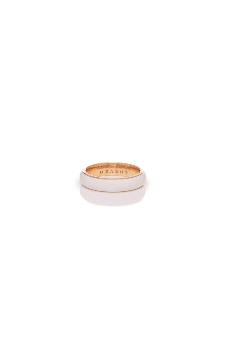 Ring in 18K Rose Gold & Vitreous Ivory Enamel
