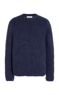Lawrence Knit Sweater in Dark Navy Welfat Cashmere