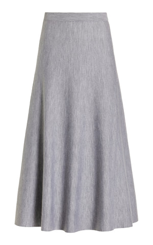 Freddie Knit Skirt in Heather Grey Merino Wool Cashmere