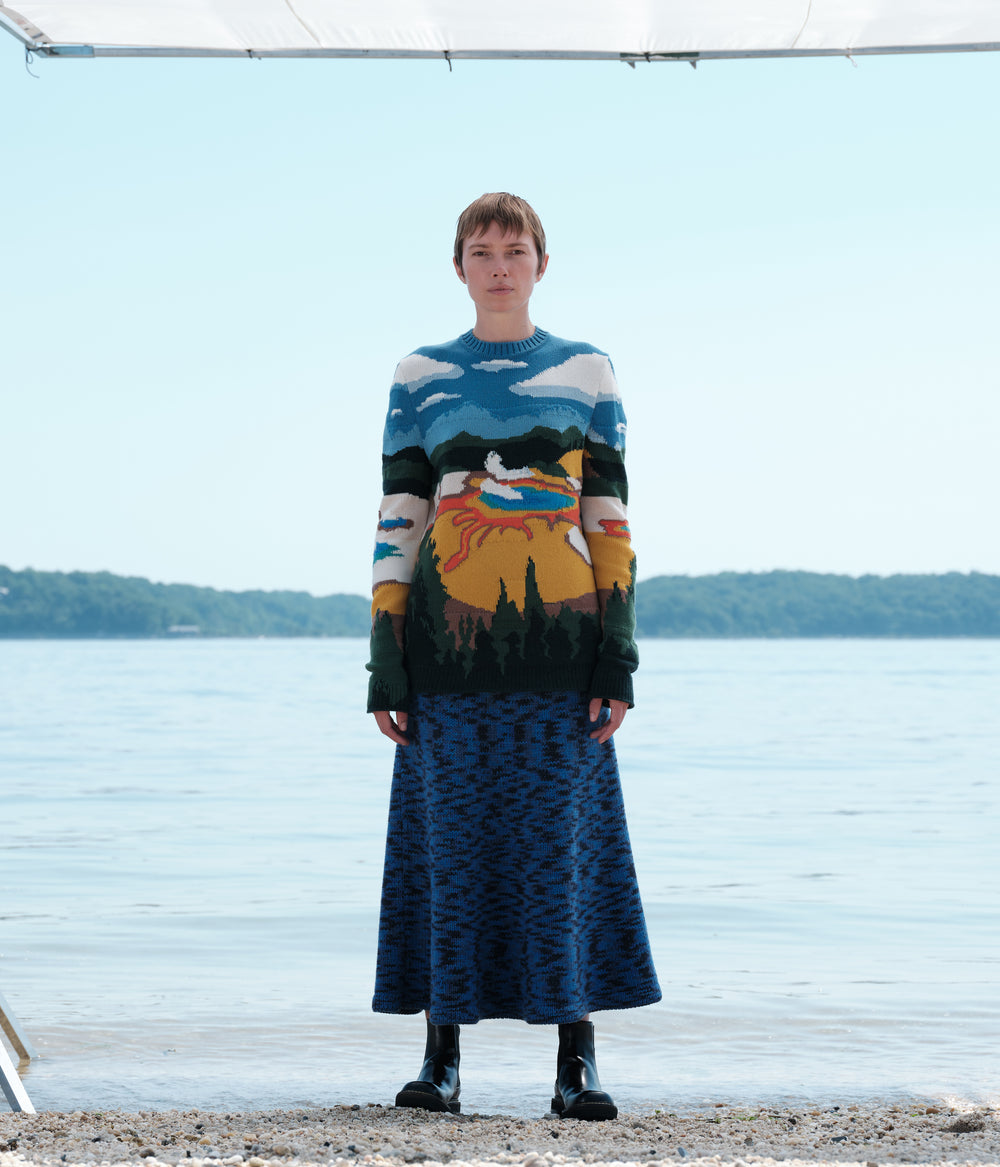 Ines Knit Sweater in Yellowstone Cashmere